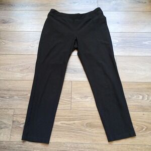 Eileen Fisher Crop Leggings Black Stretch Viscose Nylon Pull‎ On Slim Pants S